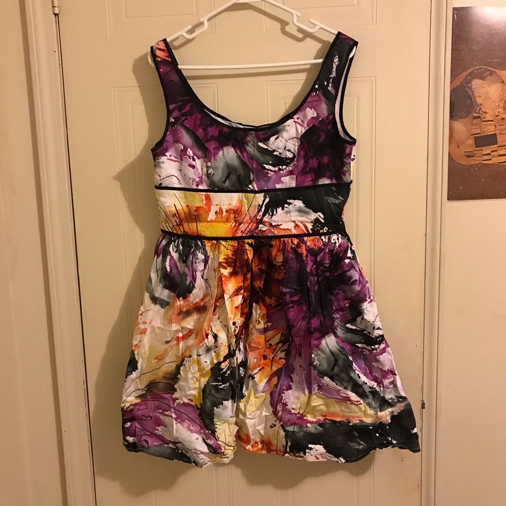 eShakti Splash Print Stretch Cotton Dress.